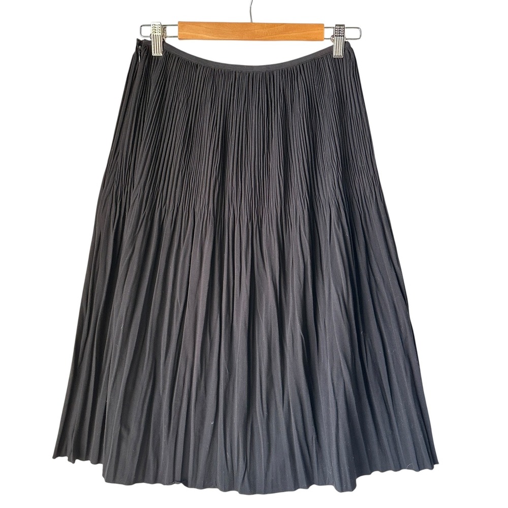 Nic + Zoe Pleated Midi Skirt Black A-Line Flowy Cocktail Size 4 Classic Chic